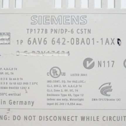 Siemens Backcover Rückschale Panel TP177B PN/DP-6 CSTN 6AV6642-0BA01-1AX0 6AV6 642-0BA01-1AX0