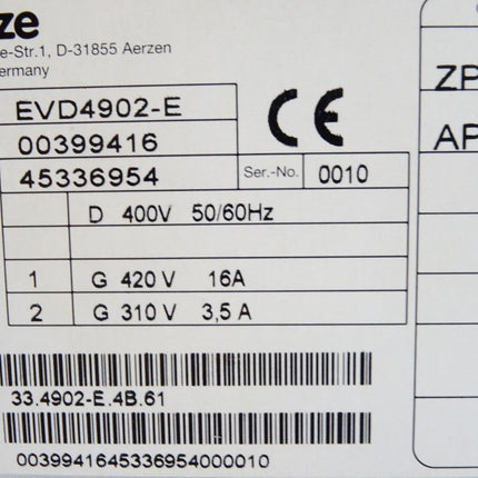 Lenze 4900 EVD4902-E 00399416 33.4902-E.4B.61 Umrichter DC speed controller 6.7kW