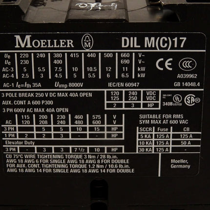 Moeller DILM(C)17 DILM17-10 / 1606