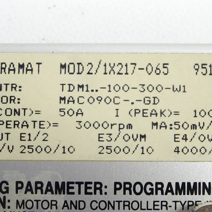 INDRAMAT MOD/1X217-065 Programmiermodul 951401 TDM..-100-300-W1 OVP