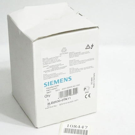 Siemens Hauptschalter 3LD2530-0TK11 / Neu OVP