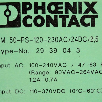 Phoenix Contact 2939043 CM 50-PS-120-230AC/24DC/2,5