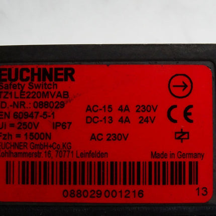 Euchner Sicherheitsschalter Safety Switch 088029 TZ1LE220MVAB