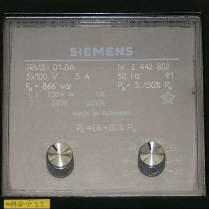 Siemens 7RM31 01-0A ANALOG Elektrometer für Überwachung von Spannung