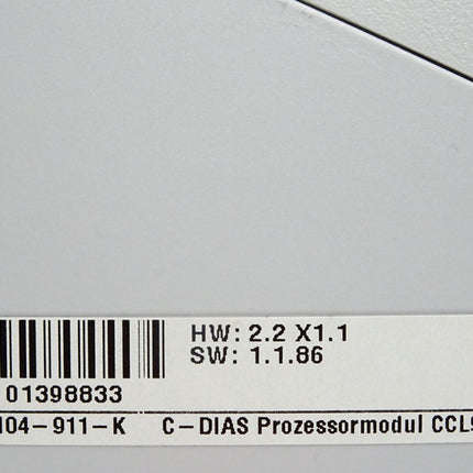 Sigmatek CCL911 12-104-911-K CD Prozessor CCL911-K HW:2.2X1.1 / Unbenutzt