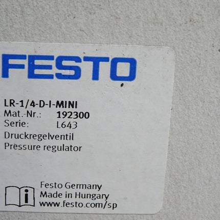 Festo 192300 Druckregelventil LR-1/4-D-I-MINI / Neu OVP