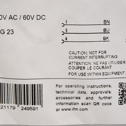 Ifm electronic Anschlusskabel mit Buchse EVC141 ADOGF030MSS0002H03 / Neu OVP