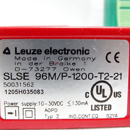 Leuze Electronic Einstrahl-Sicherheits-Lichtschranke Empfänger 50031562 SLSE 96M/P-1200-T2-21 / Neu OVP