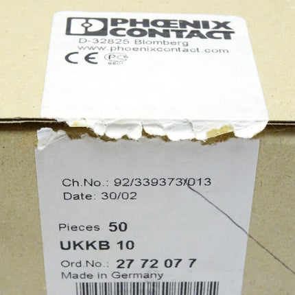 Phoenix Contact Doppelstockklemme UKKB10 / 2772077 / Inhalt : 50 Stück / Neu OVP