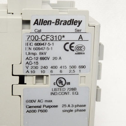 Allen Bradley Control Relay Hilffschütz 700-CF310 700-CF310KN 400V