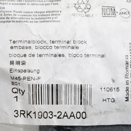 Siemens Terminalblock 3RK1903-2AA00 / Neu OVP