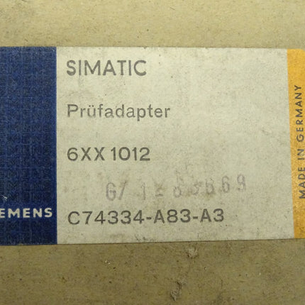 Siemens SIMATIC 6XX1012 Prüfadapter C74334-A83-A3 / 6XX1 012 E: 02 / OVP