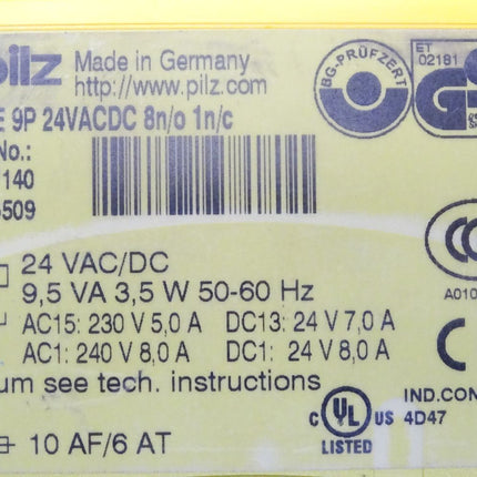 Pilz PZE 9P 24VACDC 8n/o 1n/c / 777140