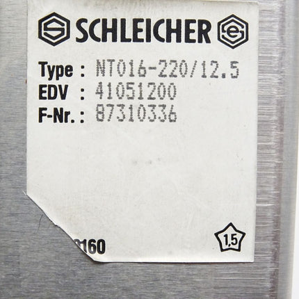 Schleicher NT016-220/12.5 41051200 Netzteil