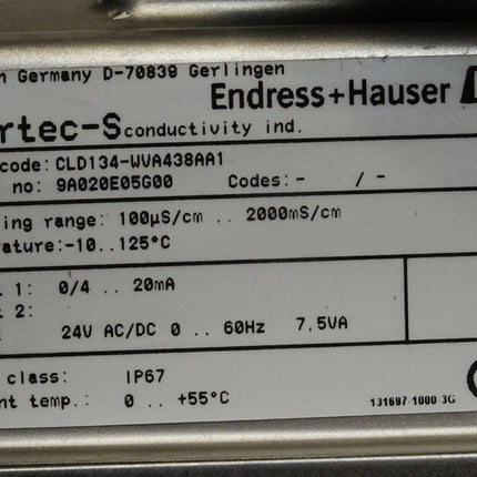 Endress+Hauser Leitfähigkeitsgerät Smartec-S CLD134-WVA438AA1