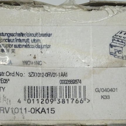 Siemens 3RV1011-0KA15 Leistungsschalter 3RV1 011-0KA15 E:05 neuwertig-OVP