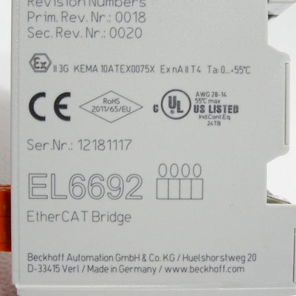 Beckhoff EtherCAT Bridge EL6692