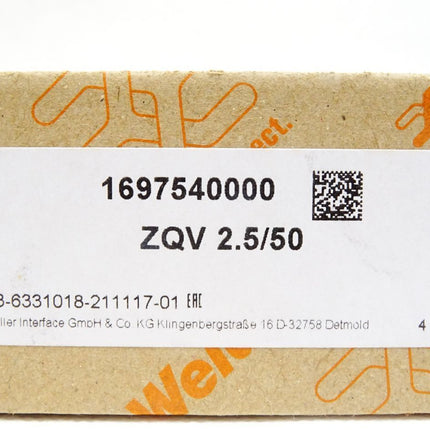 Weidmüller 1697540000 Querverbinder ZQV 2.5/50 / Inhalt:10 Stück / Neu OVP