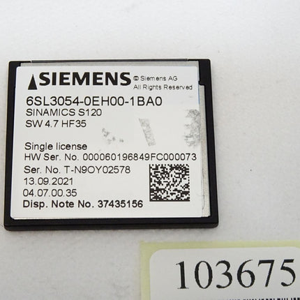 Siemens SINAMICS S120 CompactFlash card 6SL3054-0EH00-1BA0