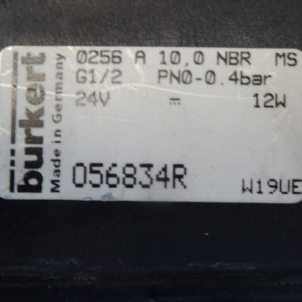 Bürkert 0256 A 10,0 NBR MS G1/2 0,4bar 24V 12W 056834R