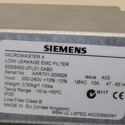 Siemens Micromaster 6ES6 400-2FL01-0AB0 / 6ES6400-2FL01-0AB0  Vers. A03 NEU/OVP