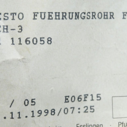 Festo 116058 Führungsrohr für MCH-3 / Neu