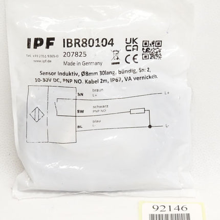 Ipf electronic Sensor Induktiv IBR80104 / Neu OVP