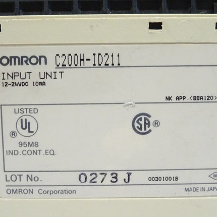 Omron C200H-ID211 Eingabeeinheit 12-24VDC / 10mA LOT: 0273J 003601001B