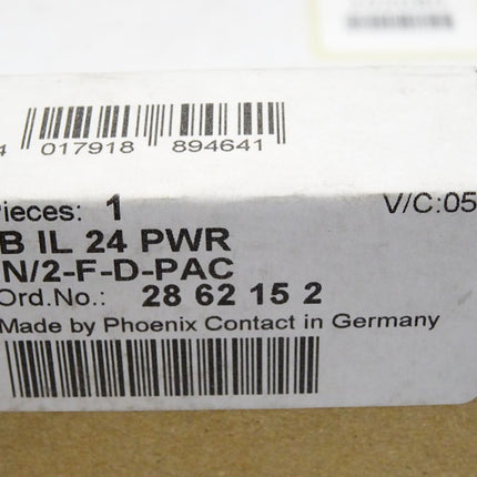 Phoenix Contact 2862152 IB IL 24 PWR IN/2-F-D-PAC Einspeisemodul / Neu OVP versiegelt