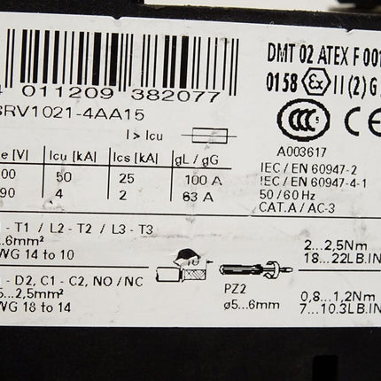 Siemens Sirius 3RV1021-4AA15 Leistungsschalter