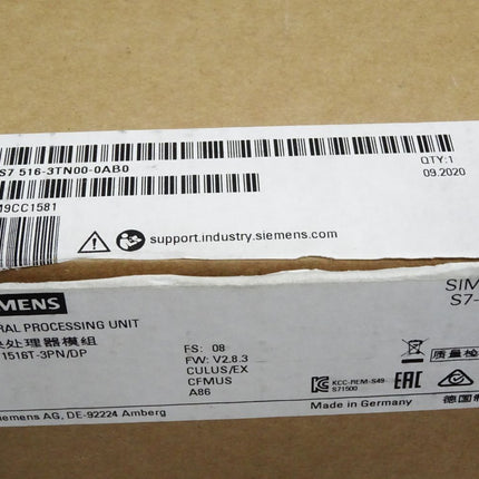 Siemens S7-1500 CPU1516T-3PN/DP 6ES7516-3TN00-0AB0 6ES7 516-3TN00-0AB0 / Neu OVP