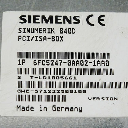 Siemens Sinumerik 840D 6FC5247-0AA02-1AA0 / 6FC5 247-0AA02-1AA0 Version C / CTM-1/20 MB