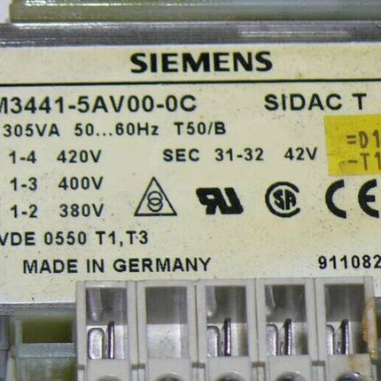 SIEMENS TRANSFORMER 4AM3441-5AV00-0C / 380/400/420V  / 50/60 Hz SIDAC T