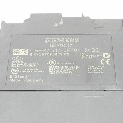 Siemens 6ES7317-6FF04-0AB0 Simatic S7 6ES7 317-6FF04-0AB0 E:01