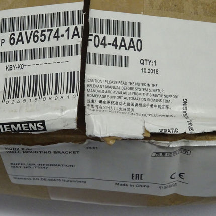 Siemens 6AV6574-1AF04-4AA0 Wandhalterung 6AV6 574-1AF04-4AA0 neu-OVP