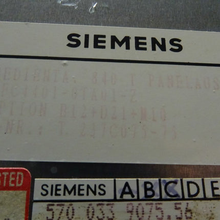 Siemens SINUMERIK TFT 6FC4401-0TA01-Z Bedientafel 5700339075.56 6FC4 401-01A01-Z E-Stand C