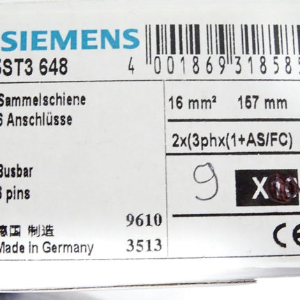 Siemens Sammelschiene 5ST3 648 5ST3648 / Inhalt:9 Stück / Neu OVP