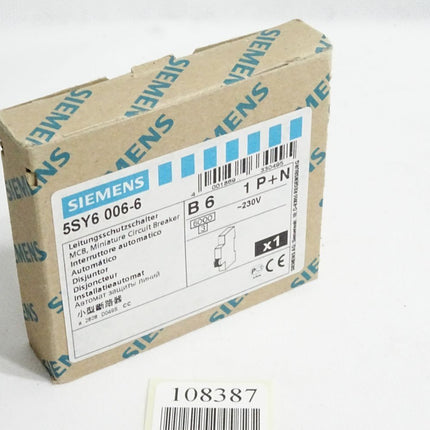 Siemens Leitungsschutzschalter 5SY6006-6 / Neu OVP