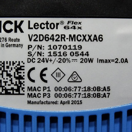 Sick 1070119 Kamerabasierte Codeleser Lector64x V2D642R-MCXXA6 / Neuwertig