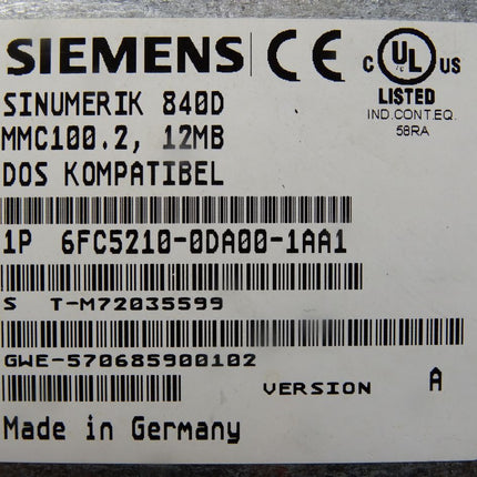 Siemens OP031 10.4" 6FC5203-0AB11-0AA2 MMC100 6FC5210-0DA00-1AA1 Converter 77-964-2300