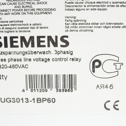 Siemens 3UG3013-1BP60 Netzspannungsüberwachung / Neu OVP