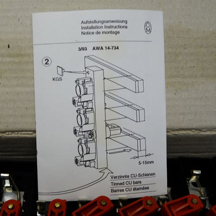 Klöckner Moeller 63A 380V E18 Verzinnte CU-Schienen 3/93 AWA14-734 AWA 14-734 / Inhalt:10 Stück / Neu OVP