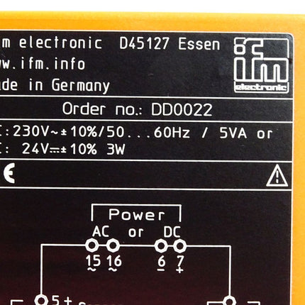 Ifm Electronic DD0022 D100/230VAC/10-10K Auswerteeinheit zur Drehzahlüberwachung