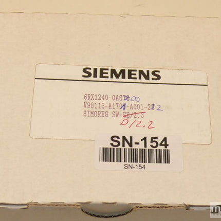 Neu-OVP: Siemens Simoreg Software Baugruppe 6RX1240-0AS00 / 6RX1 240-0AS00