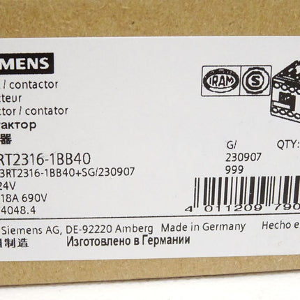 Siemens Schütz 3RT2316-1BB40 / Neu OVP