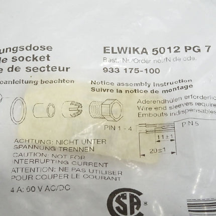 Hirschmann Elwika 5012 PG 7 933175-100 Leitungsdose / Neu OVP