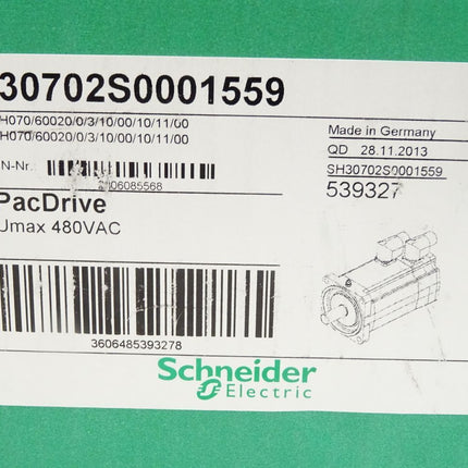 Schneider Electric Servomotor SH30702S0001559 SH070/60020/0/3/10/00/11/00 SH3 070 6000-8000rpm 1.19kW