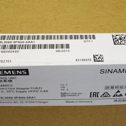 Siemens Sinamics 6SL3040-0PA00-0AA1 / Neu OVP versiegelt