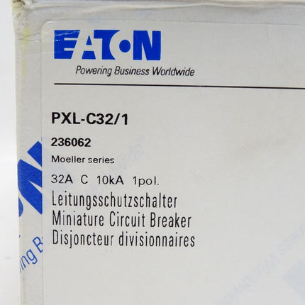 Eaton PXL-C32/1 236062 32A C 10kA 1pol Leitungsschutzschalter / Inhalt:1 Schutz / Neu