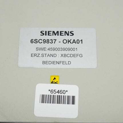 Siemens 6SC9837-0KA01 Bedienfeld 6SC9 837-0KA01